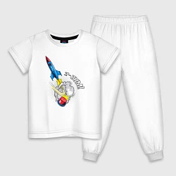Пижама хлопковая детская Pop-art, цвет: белый