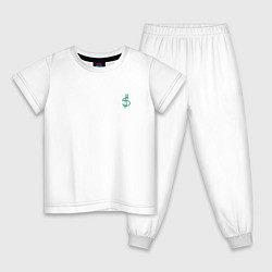 Пижама хлопковая детская DOLLAR ЗЕЛЕНЫЙ Z, цвет: белый