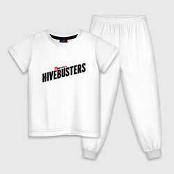 Пижама хлопковая детская Hivebusters, цвет: белый