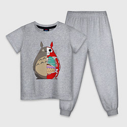 Пижама хлопковая детская Totoro Inside, цвет: меланж