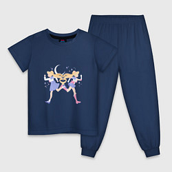 Пижама хлопковая детская Сейлор мун, цвет: тёмно-синий