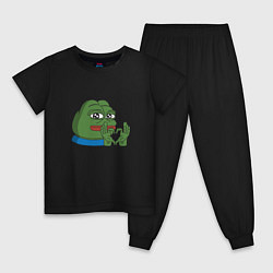 Пижама хлопковая детская Pepe love пепе лов, цвет: черный