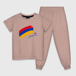 Пижама хлопковая детская Любимая Армения, цвет: пыльно-розовый