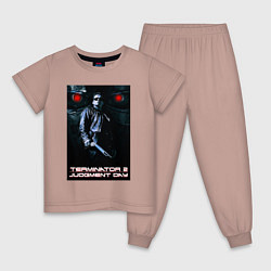 Пижама хлопковая детская Terminator JD, цвет: пыльно-розовый