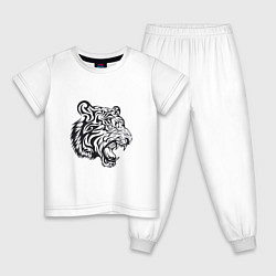 Пижама хлопковая детская Тигриный Год, цвет: белый