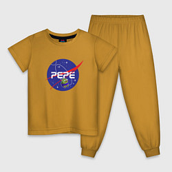 Пижама хлопковая детская Pepe Pepe space Nasa, цвет: горчичный