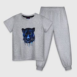 Детская пижама Голова пантеры потекшая краска