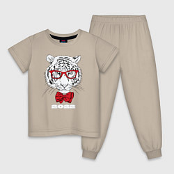 Детская пижама Белый тигр в красных очках