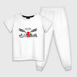 Пижама хлопковая детская Tokyo Revengers Team Walhalla, цвет: белый