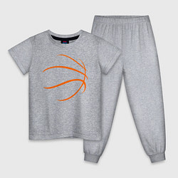 Пижама хлопковая детская Баскетбольный мяч, цвет: меланж