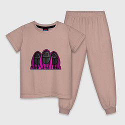 Пижама хлопковая детская Смотрители, цвет: пыльно-розовый