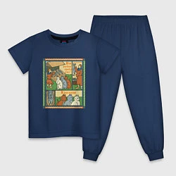 Пижама хлопковая детская Рыбов продаёте Красивое мем в средневековом стиле, цвет: тёмно-синий