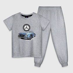 Пижама хлопковая детская Mercedes-Benz Retro Rarity, Germany, цвет: меланж