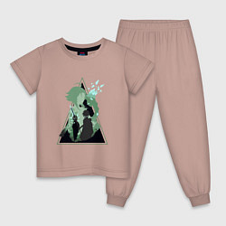 Пижама хлопковая детская Genshin Impact XiaoСяо, цвет: пыльно-розовый