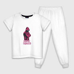Пижама хлопковая детская Game Squid Boy, цвет: белый