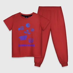 Пижама хлопковая детская Королевская битва, цвет: красный
