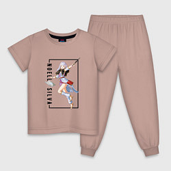 Пижама хлопковая детская Ноэль Сильва Чёрный клевер, цвет: пыльно-розовый