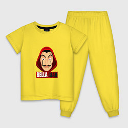 Пижама хлопковая детская Белла Чао, цвет: желтый