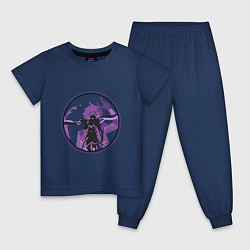 Пижама хлопковая детская ТартальяTartaglia Genshin Impact, цвет: тёмно-синий