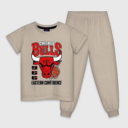 Пижама хлопковая детская Chicago Bulls NBA, цвет: миндальный
