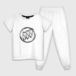 Пижама хлопковая детская Buick Big Logo, цвет: белый