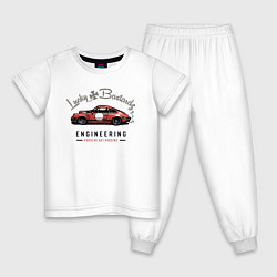 Пижама хлопковая детская Porsche Lucky Bastardz цвета белый — фото 1