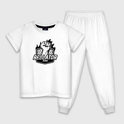 Пижама хлопковая детская Лига Bellator, цвет: белый