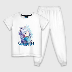 Пижама хлопковая детская Аяка Ayaka Genshin Impact, цвет: белый