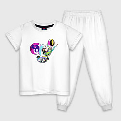 Пижама хлопковая детская Takashi Murakami Такаси Мураками ДОБ, цвет: белый