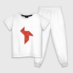 Пижама хлопковая детская Оригами Бумажный дом, цвет: белый