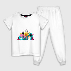 Пижама хлопковая детская Игра в кальмара 2d, цвет: белый