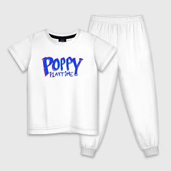 Пижама хлопковая детская ЛОГОТИП POPPY PLAYTIME ИГРА, цвет: белый