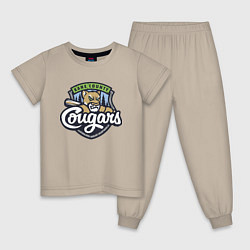 Пижама хлопковая детская Kane County Cougars - baseball team, цвет: миндальный