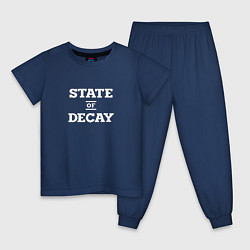 Пижама хлопковая детская State of Decay Logo спина, цвет: тёмно-синий