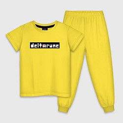 Пижама хлопковая детская Deltarune - Black Logo, цвет: желтый