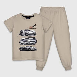 Пижама хлопковая детская Audi motorsport concept sketch, цвет: миндальный
