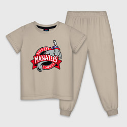 Пижама хлопковая детская Brevard County Manatees - baseball team, цвет: миндальный