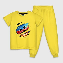 Пижама хлопковая детская ЛИЦО ХАГИ ВАГИ POPPY PLAYTIME, цвет: желтый