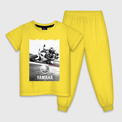 Пижама хлопковая детская YAMAHA на вираже, цвет: желтый