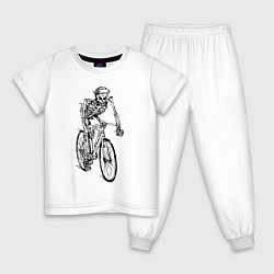 Пижама хлопковая детская Crazy Rider, цвет: белый