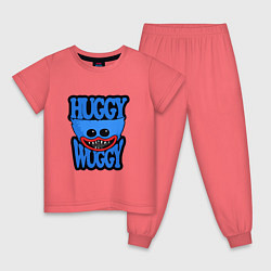 Пижама хлопковая детская Huggy Wuggy 01, цвет: коралловый