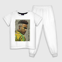 Пижама хлопковая детская Neymar Junior - Brazil national team, цвет: белый