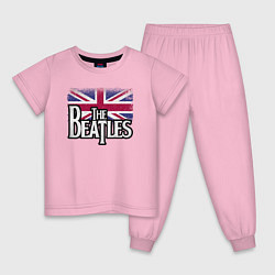 Пижама хлопковая детская The Beatles Great Britain Битлз, цвет: светло-розовый