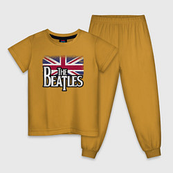 Пижама хлопковая детская The Beatles Great Britain Битлз, цвет: горчичный