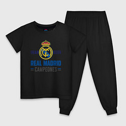 Пижама хлопковая детская Real Madrid Реал Мадрид, цвет: черный