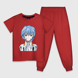Пижама хлопковая детская Neon Genesis Evangelion Рей, цвет: красный