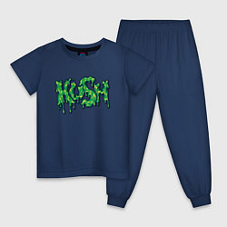 Пижама хлопковая детская Green Kush, цвет: тёмно-синий