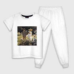 Пижама хлопковая детская Among the Laurel Blossoms, цвет: белый