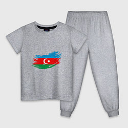Пижама хлопковая детская Флаг - Азербайджан, цвет: меланж