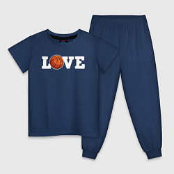 Пижама хлопковая детская Баскетбол LOVE, цвет: тёмно-синий